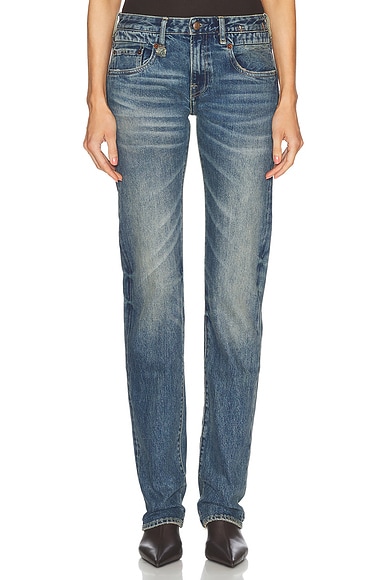 R13 Tobi Boy Straight in Capel Selvedge Blue