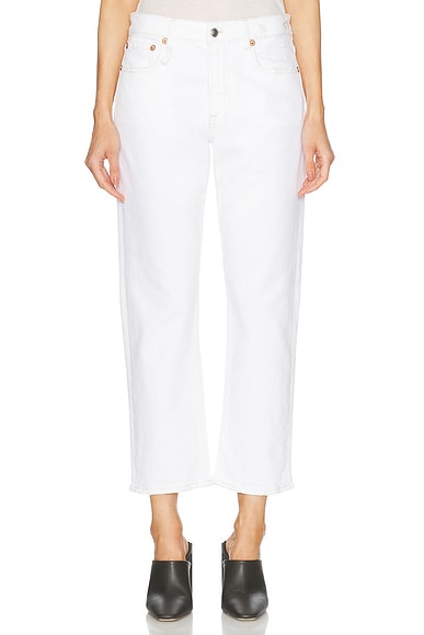 R13 Romeo Wide Leg in Aerin White Stretch