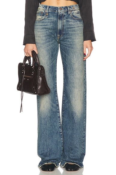 R13 Jane Wide Leg in Kelly Stretch
