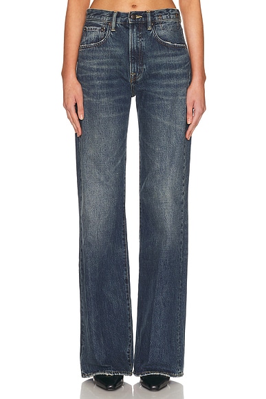 R13 Charlotte Flare Leg in Renegade Blue