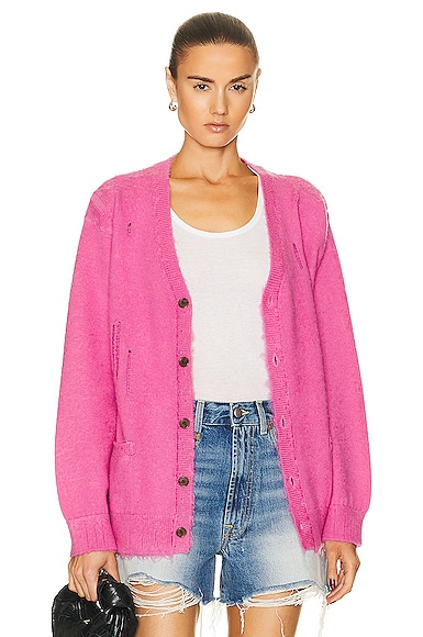 全国送料無料・イイ店 Shaggy R13 Oversized FWRD | Pink in Cardigan Edge Distressed ジャケット・アウター