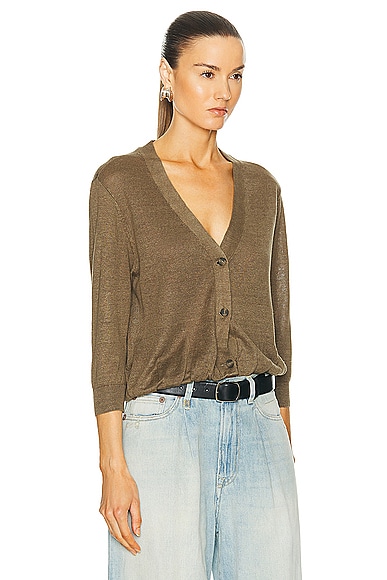 Shop R13 Balloon Cardigan In Olive