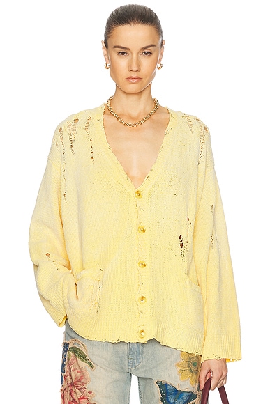 R13 Boyfriend Cardigan in Yellow