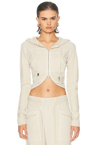 R13 Wrap Around Hoodie in Natural