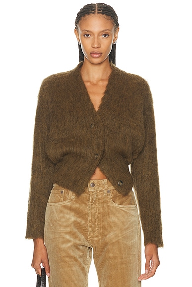 Split Hem Ribbed Cardigan