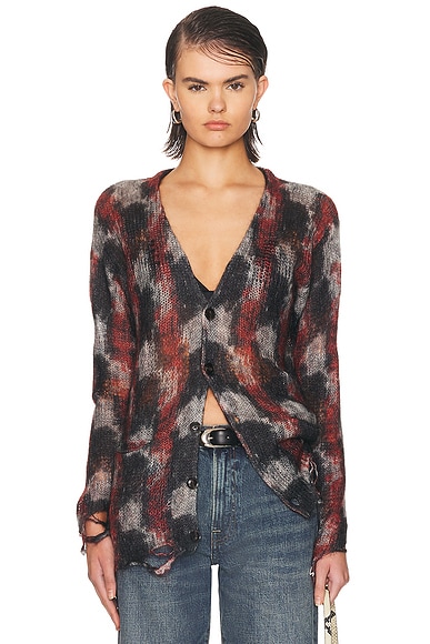 Printed Boyfriend Cardigan