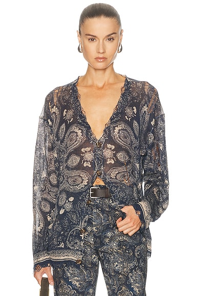 Printed Boyfriend Cardigan