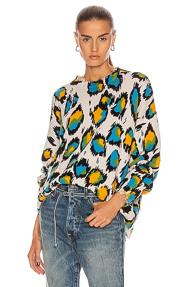 Multicolor Leopard Oversized Sweater