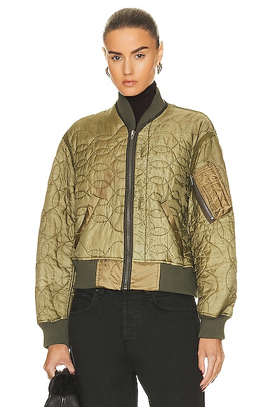 R13 Refurbished M65 Surplus Quilted Liner Bomber Jacket In Green | ModeSens