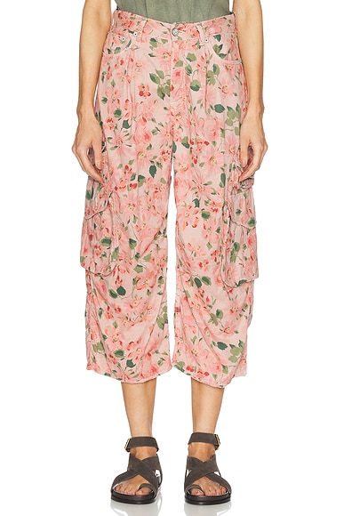 Cropped Multi Pocket Cargo Pant