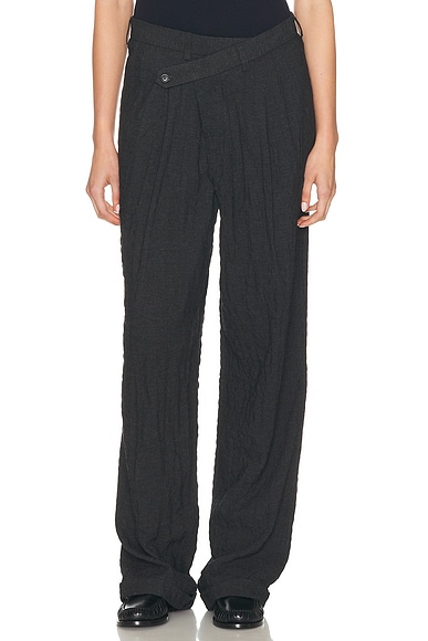 Triple Pleat Crossover Trouser