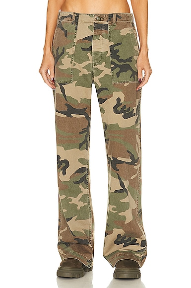 R13 Wide Leg Utility Pant in Camo