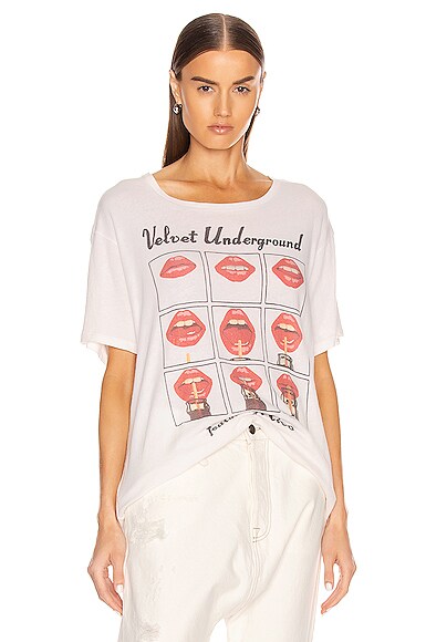 R13 Velvet Underground Lips Boy Tee in 