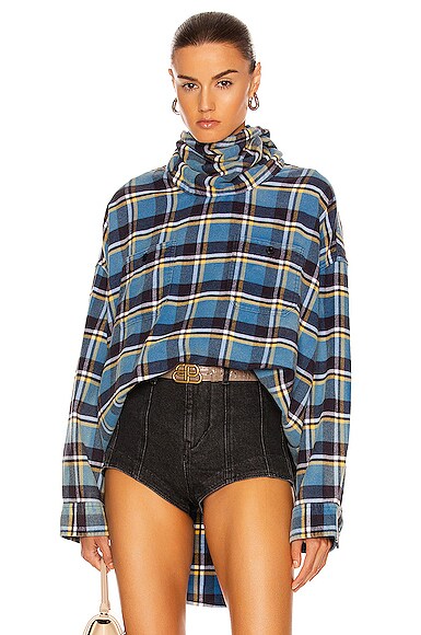 Mask Up Flannel Work Shirt
