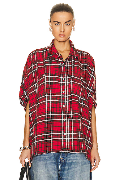 R13 PLAID OVERSIZED BOXY SHIRT