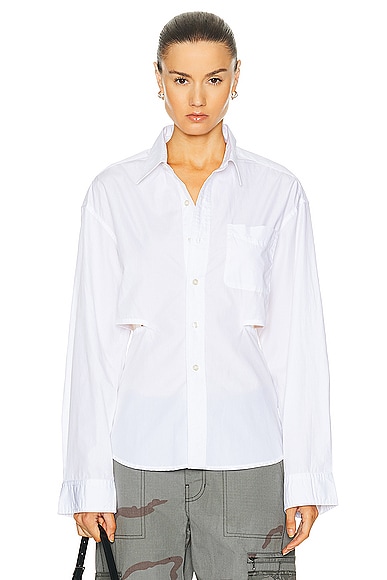 Shop R13 Open Back Shirt In White
