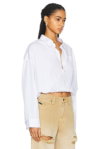 R13 Crossover Bubble Shirt In White