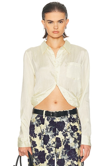 R13 Wrap Around Shirt in Cream