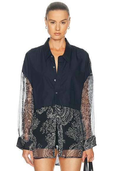 Overlay Drop Neck Shirt