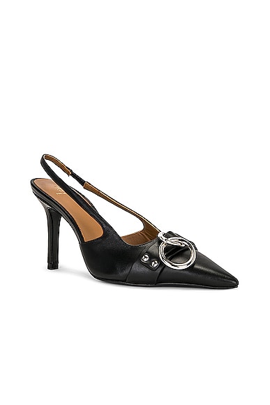 R13 Pointed Toe Slingback Pump In Black