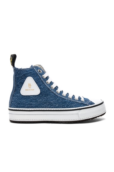 Re-Purposed Denim Hi-Top Sneakers