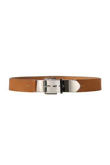 Ralph Lauren Collection Calfskin Letter-Opener Belt in Gold