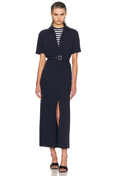Ralph Lauren Collection Carol Button Up Dress in Icon Navy