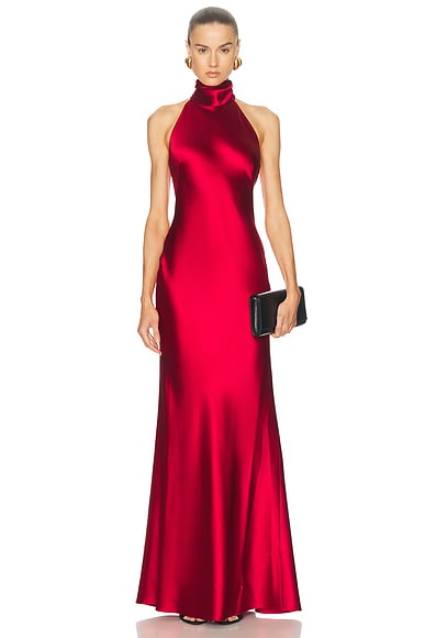 Ralph Lauren Collection Chilton Sleeveless Gown in Bright Red