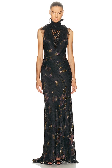 Ralph Lauren Collection Ellen Gown in Green Multi