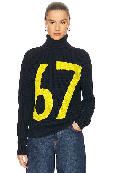 Ralph Lauren Collection Turtleneck Sweater in Icon Navy & Racing Yellow