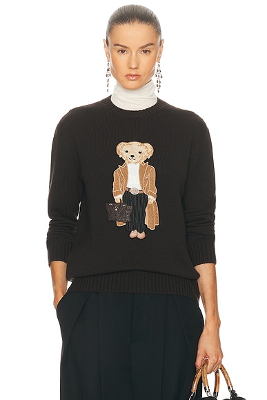 Ralph Lauren Collection Bear Sweater in Dark Brown