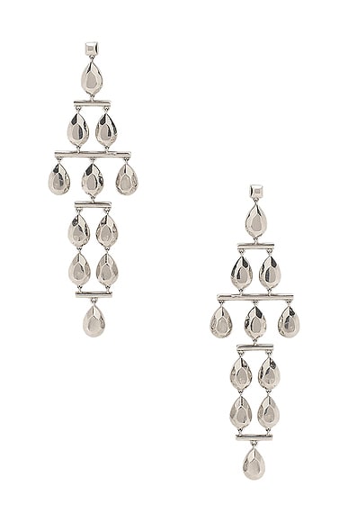 Silver-Tone Teardrop Chandelier Earrings