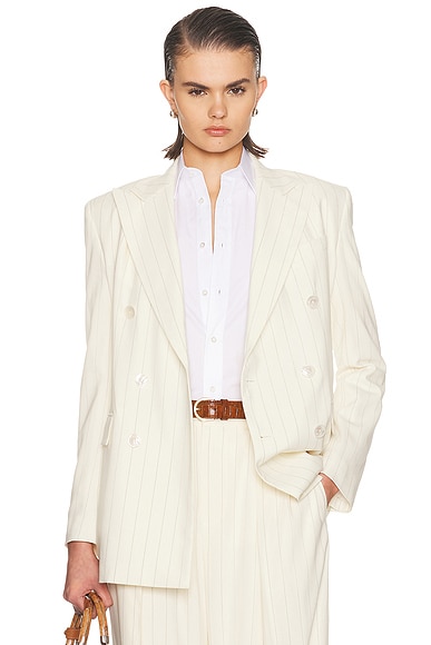 Ralph Lauren Collection Ramona Blazer in Cream & Icon Navy