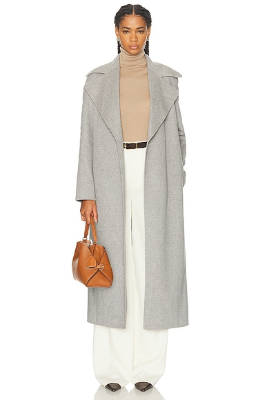 Ralph Lauren Collection Kacey Coat in Pearl Grey Melange