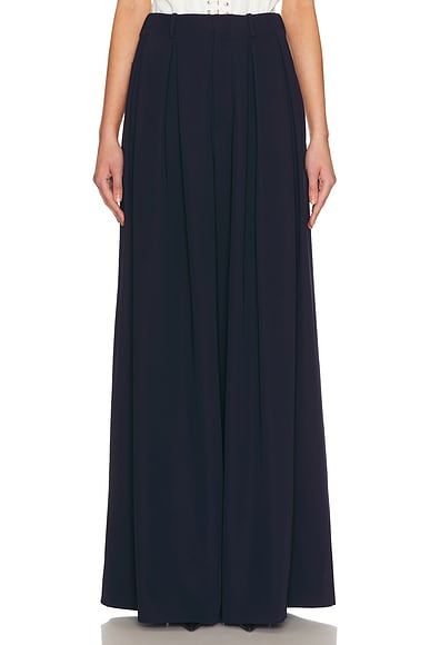 Ralph Lauren Collection Greer Pleated Pant in Icon Navy