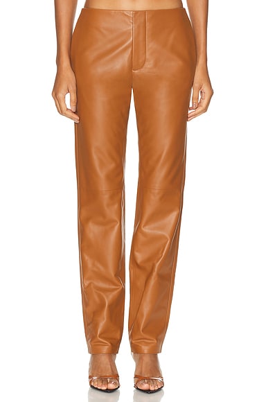 Ralph Lauren Collection Benjamen Lambskin Pant in Light Toffee