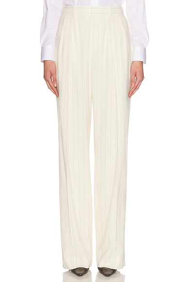 Ralph Lauren Collection Jody Pleated Pant in Cream & Icon Navy