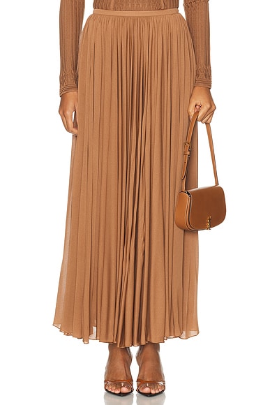 Ralph Lauren Collection Midi Skirt in Light Toffee