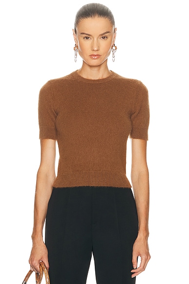 Ralph Lauren Collection Short Sleeve Top in Cognac