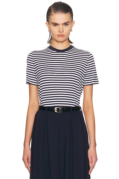 Ralph Lauren Collection T-shirt in Dark Navy & White