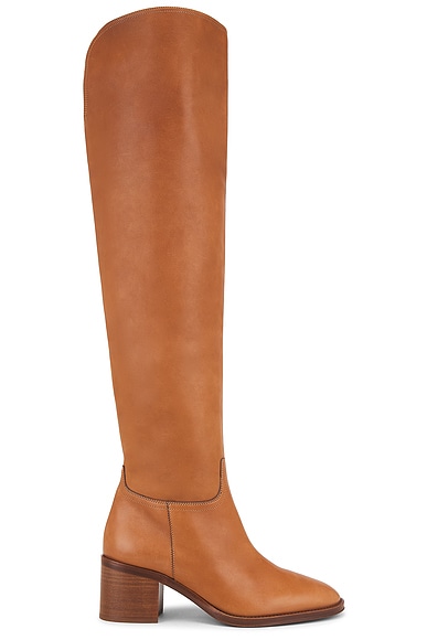 Ralph Lauren Collection Barnet 55 MM Calfskin Boot in Gold