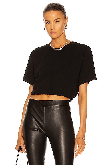 Bubble Cropped Short Sleeve Top