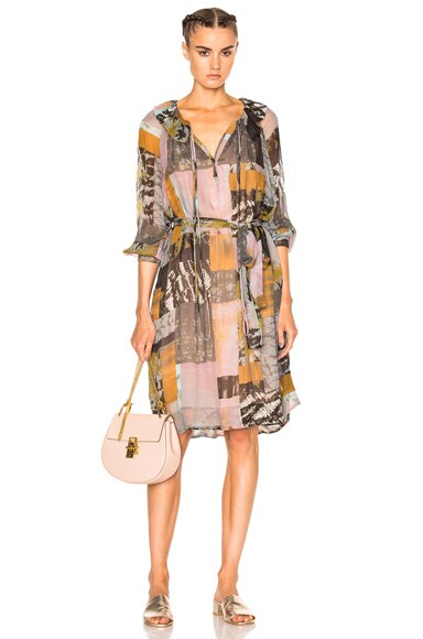 Ruffle Neck Swing Dress