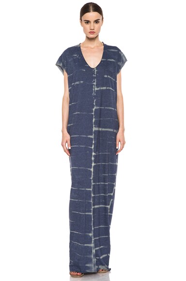 Raquel Allegra Deconstructed Jersey Caftan Dress in X-Ray Blue | FWRD