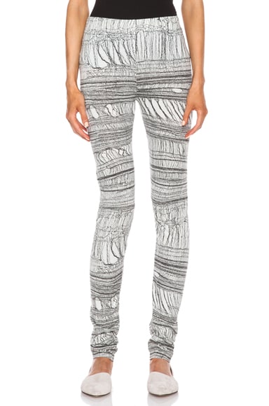 Raquel Allegra Shred Print Legging in Dirty White | FWRD