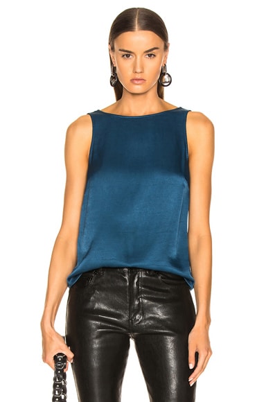 Raquel Allegra Open Back Top in Peacock | FWRD