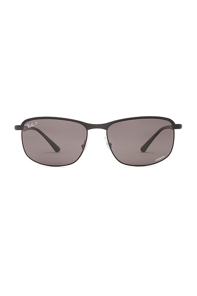 Ray-Ban Chromance Rectangular Sunglasses in Black