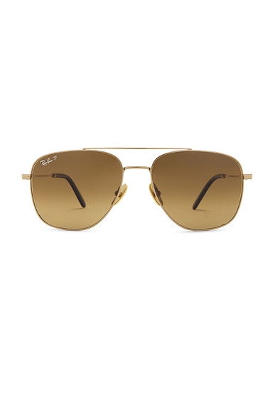 Ray-Ban William Titanium Aviator Sunglasses in Gold