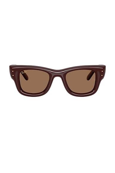 Ray-Ban Wayfarer Puffer Square Sunglasses in Maroon