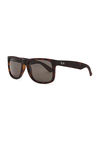 Ray Ban Justin Polarized Square Sunglasses In Black
